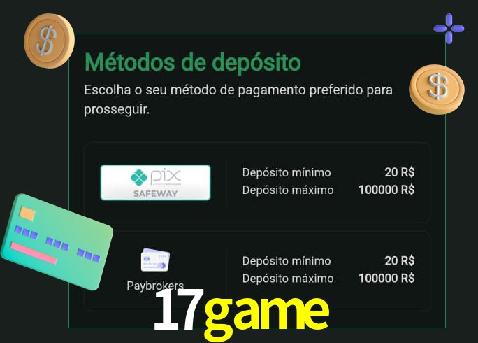 O cassino 17game oferece uma grande variedade de métodos de pagamento